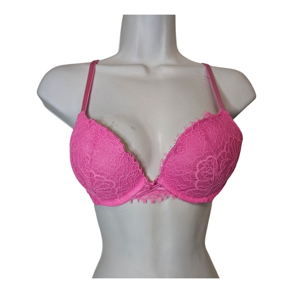 Hot Pink Lace Push-up Women's Bra From VICTORIA SECRET - Picture 3 of 5